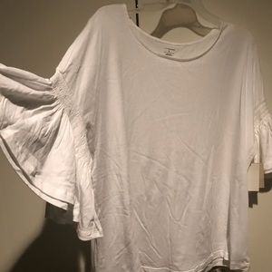 Women’s White T shirt with Bell sleeves